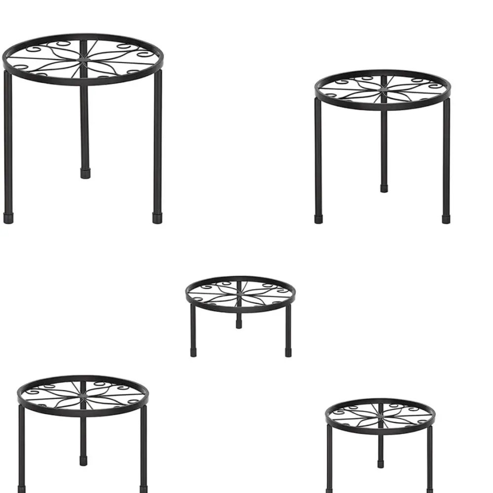 Metal Flower Pot Stand Floor Standing Plant Holder Iron Rack For Indoor Outdoor Balcony Garden Decorative Display Shelf