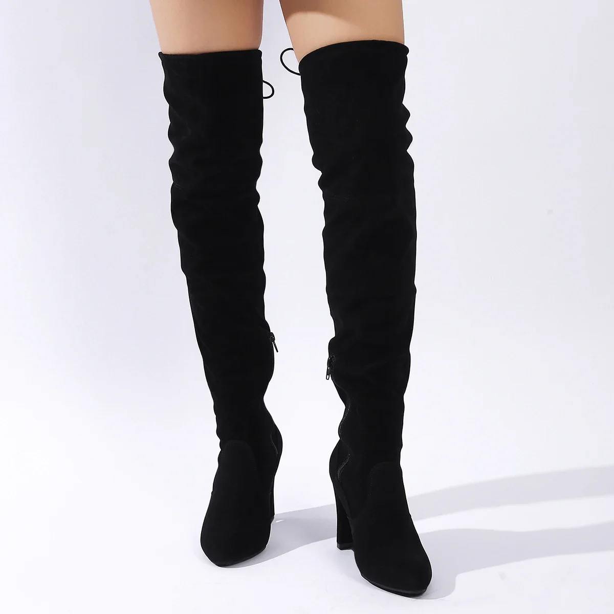 Modische Neue Elegante/sexy Overknee-Damenstiefel, Winter-Bestseller, Bequeme Spitze High-Heel Ritterstiefel – Detail 4