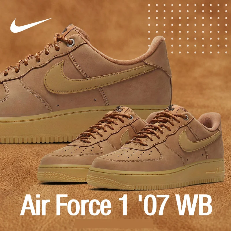 Nike Air Force 1 '07 WB CJ9179-200 Mens Classic Skate Shoes Perforated Toe Foam Midsole Rubber Outfoot
