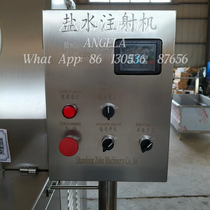 Máquina automática de salmoura com agulhas 80-120 para processamento de carne, injetor de sal/restaurantes salinos