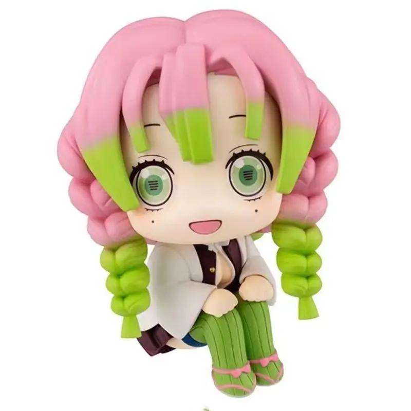 Demon Slayer Anime Q Ver. Conjunto de bonecos de ação - Mitsuri Kanroji Shinazugawa Sanemi Brinquedo colecionável modelo Kawaii Pvc presentes de Natal
