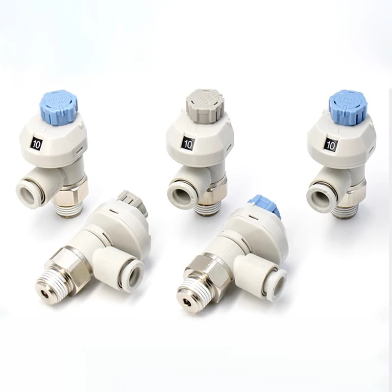 Pneumatic connector AS1201FS-M5-04 06A AS2201FS-01-04AS 06AS 08AS 10AS with scale and lock throttle valve speed regulating valve