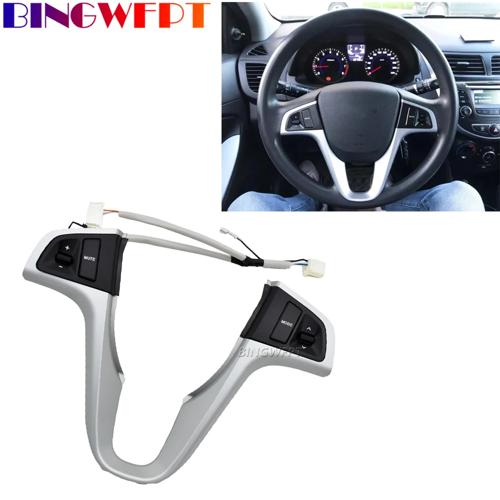 

Multi-function Steering Wheel Buttons Audio Volume Music Control Switch For Hyundai VERNA SOLARIS 2010 2011 2012 2013 2014 2015