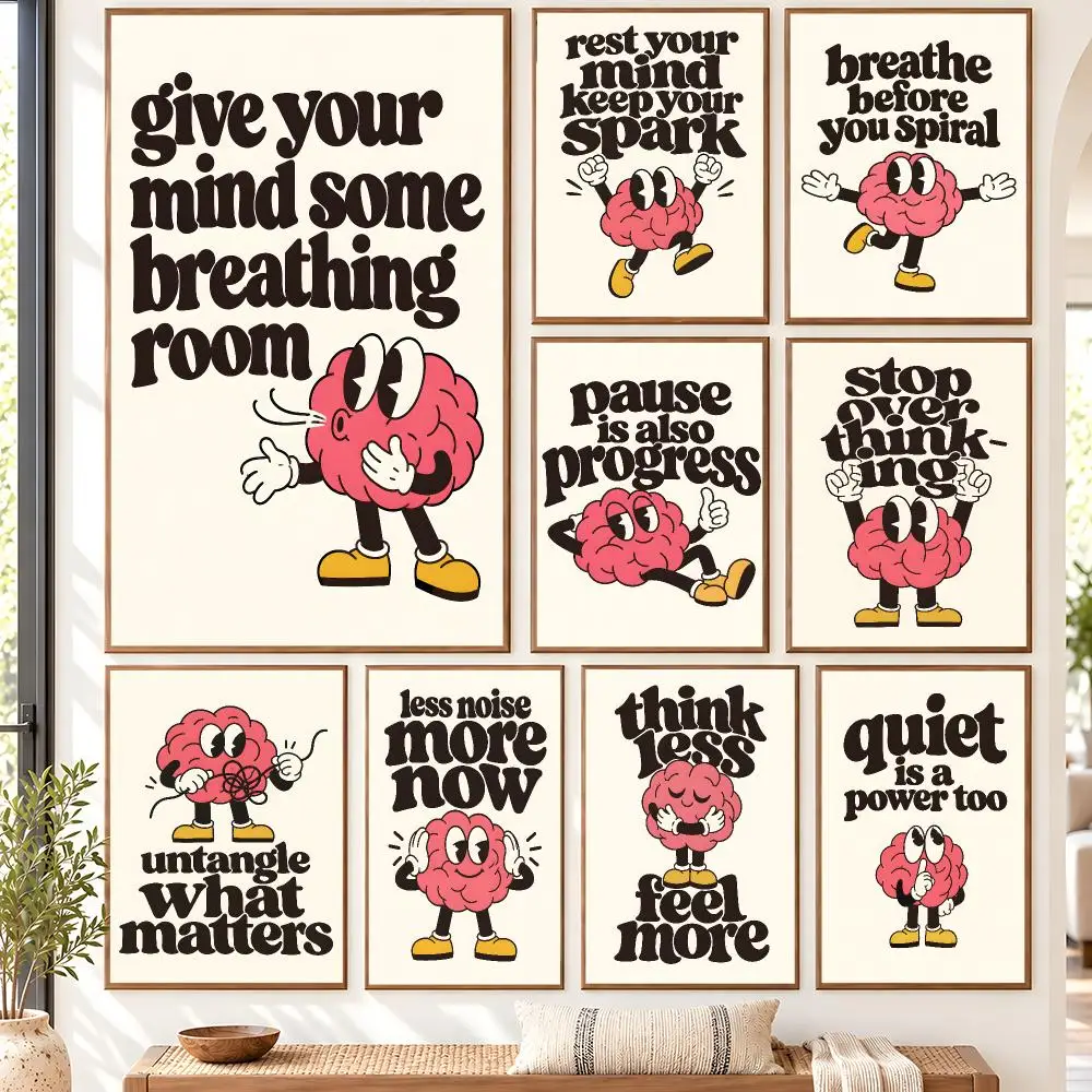 Stop Overthinking And Give Your Mind A Break Poster Self Adhesive Matte Wall Art Removable Home Room Decoration