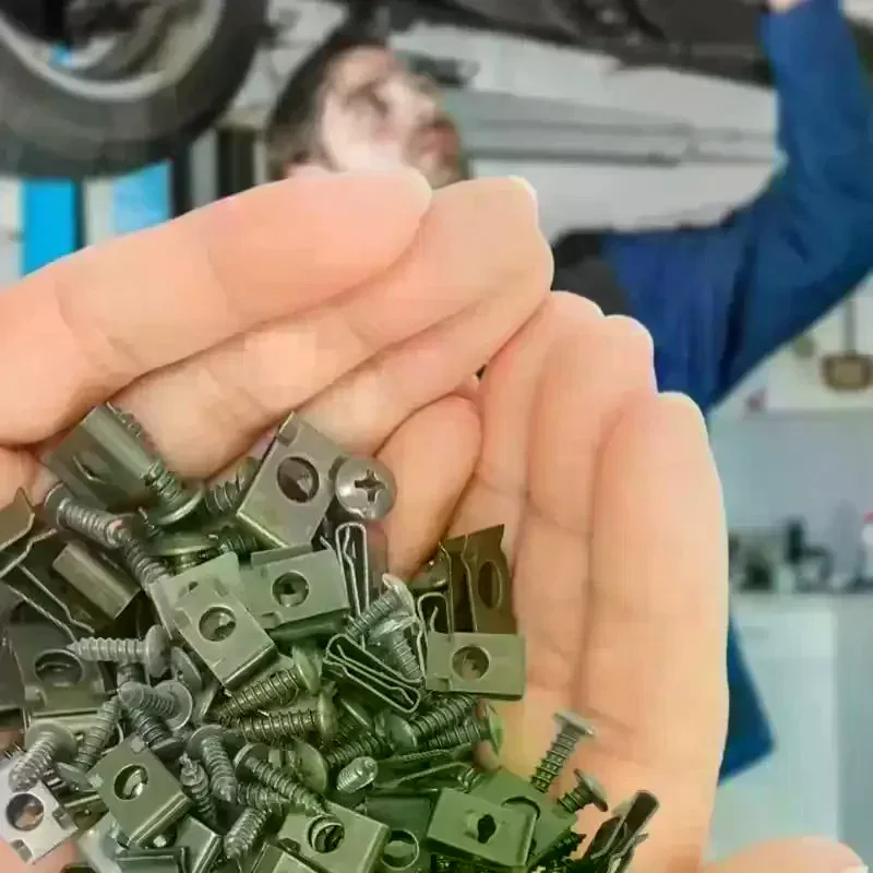 20/30/40/50/100 Sets Motorcycle Body Screw Flower Body Bolt With Clip Fairings Screw Nut Part Motorcycle Accessories #3