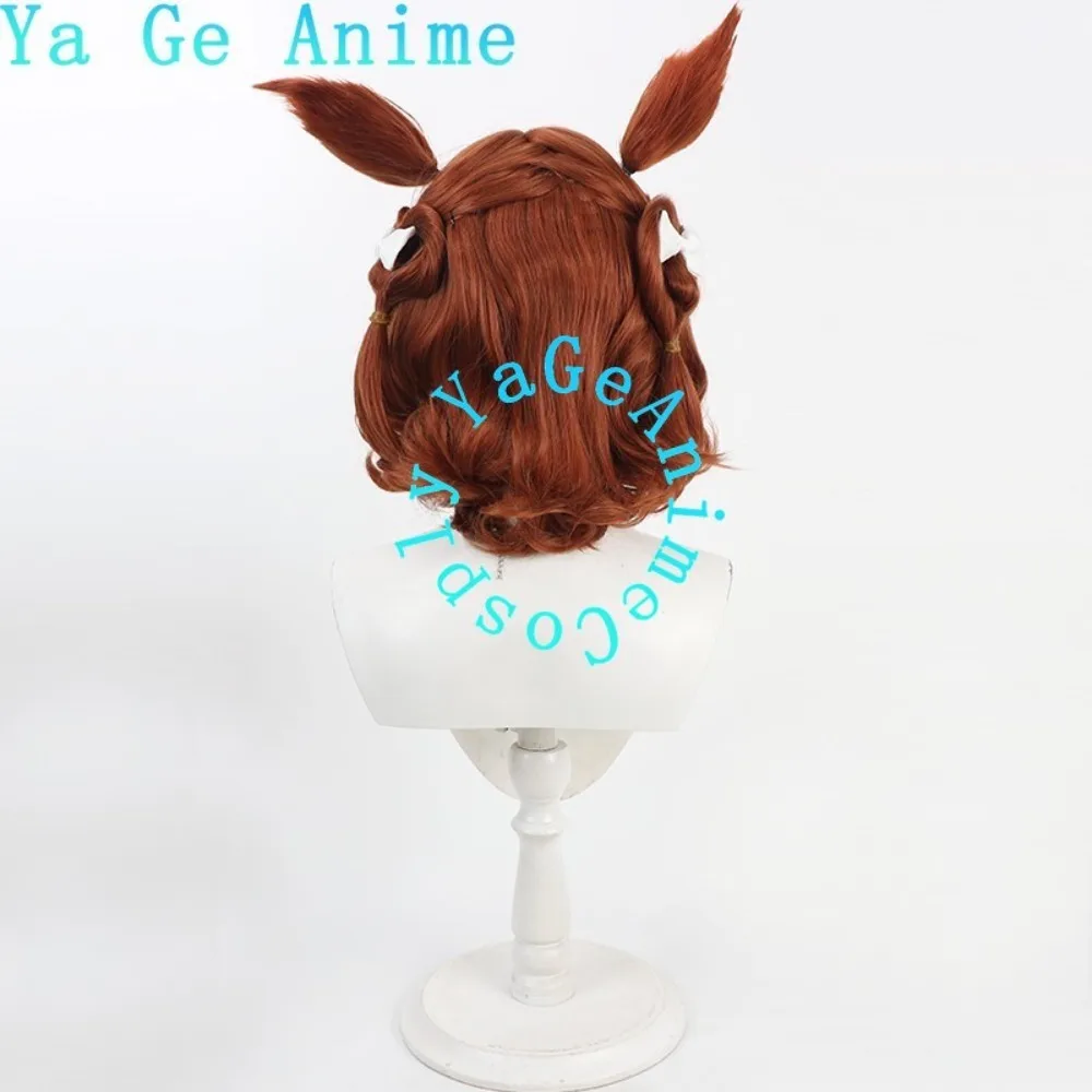 Wig Cosplay Anime Dan Game Halloween Live Show Uma Musume Pretty Derby Aston Machan Dengan Telinga Dan Ekor