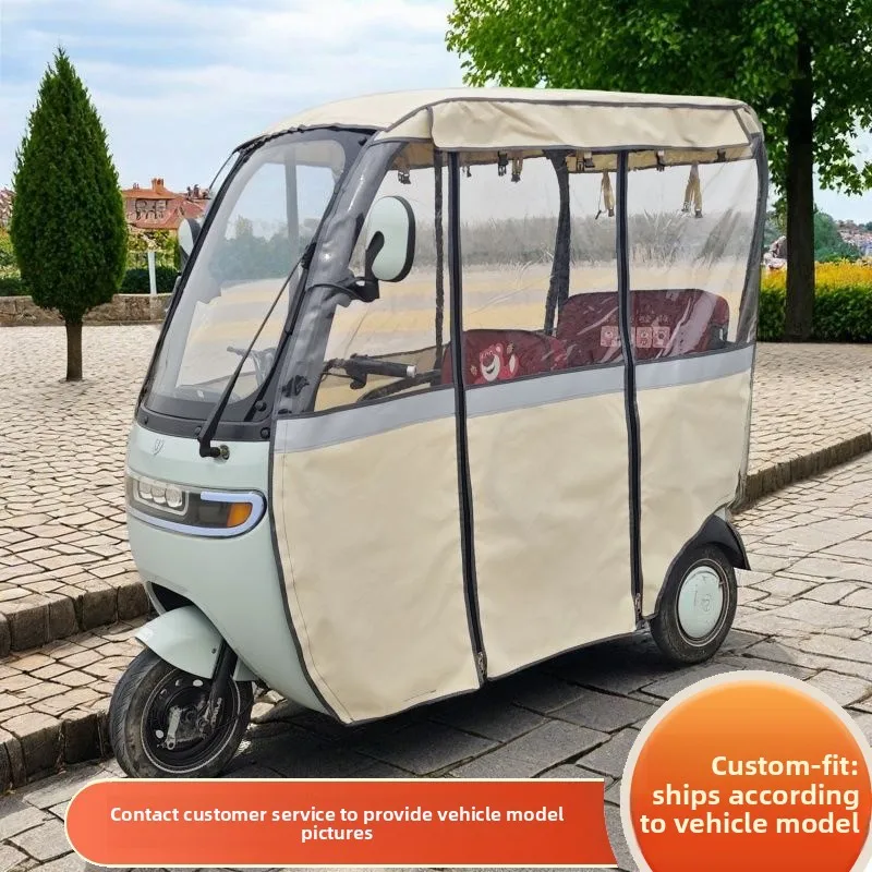Electric tricycle canopy carport four seasons universal rain curtain