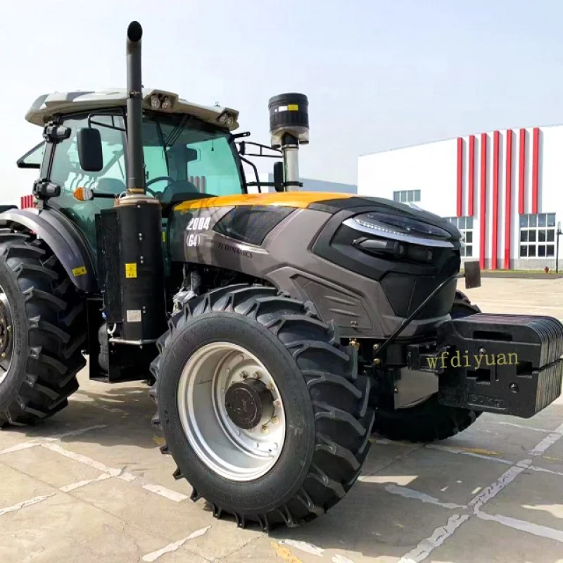 Durable: DIYUAN Updated Model 200hp Mini Tractors High Power Tractor 4wd with Additional Accessories like Loader and Backhoe