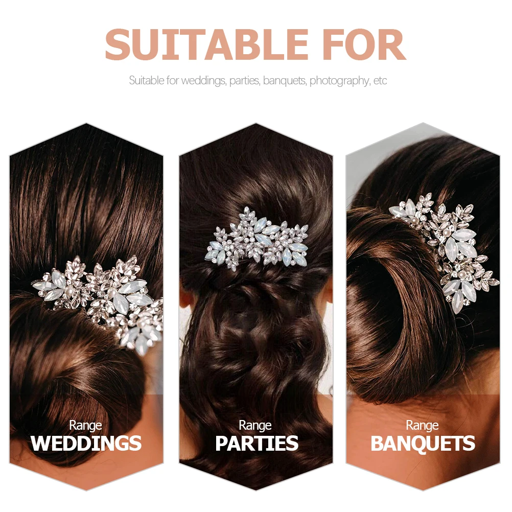 

Elegant Wedding Crystal Hair Comb Bridal Headdress Bride Hairpin Alloy Hairpin Lightweight Comfortable For Party Dance Ball