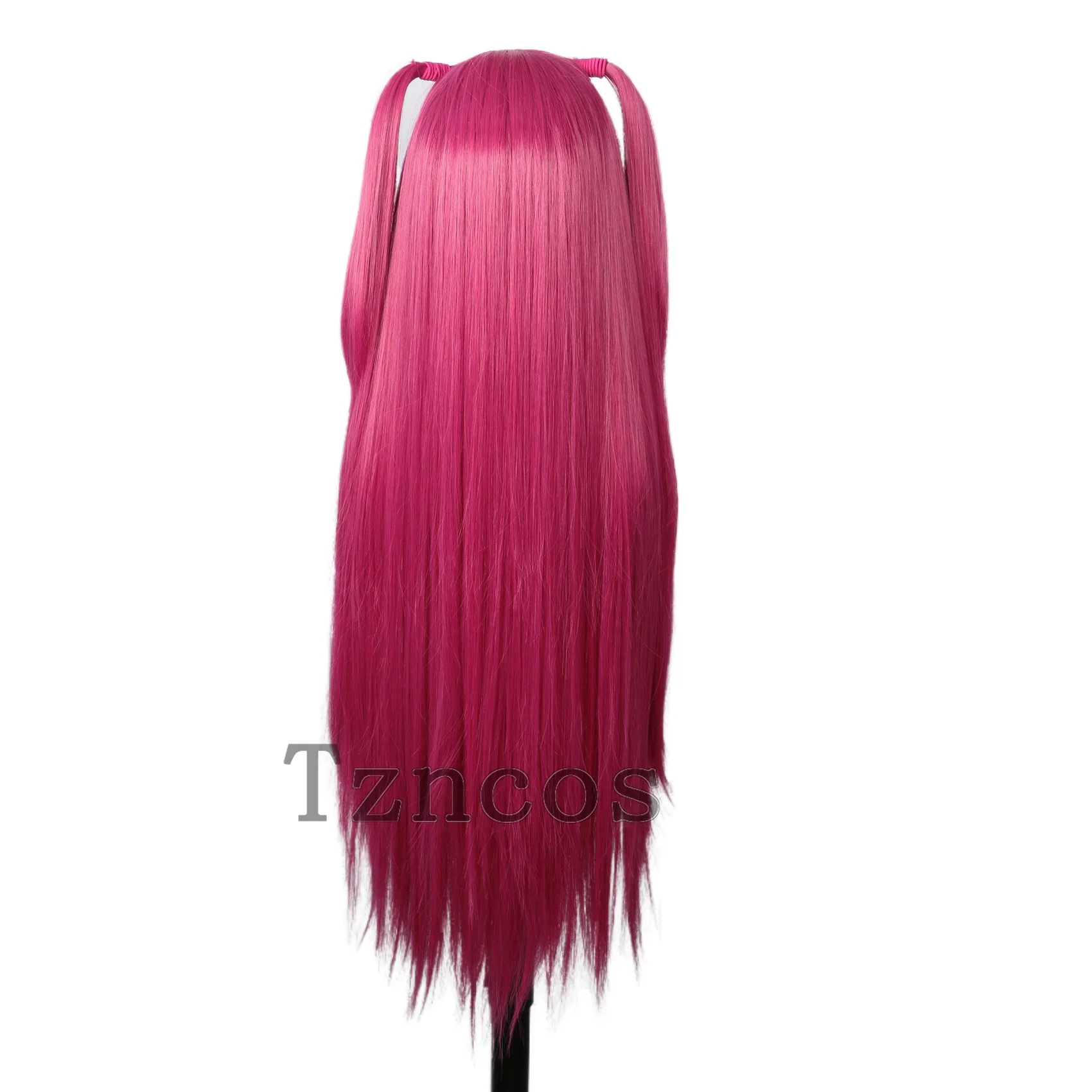Tzncos Long Pink Mira Cosplay Wig Heat Resistant Synthetic Fiber Rose Net For Christmas Halloween