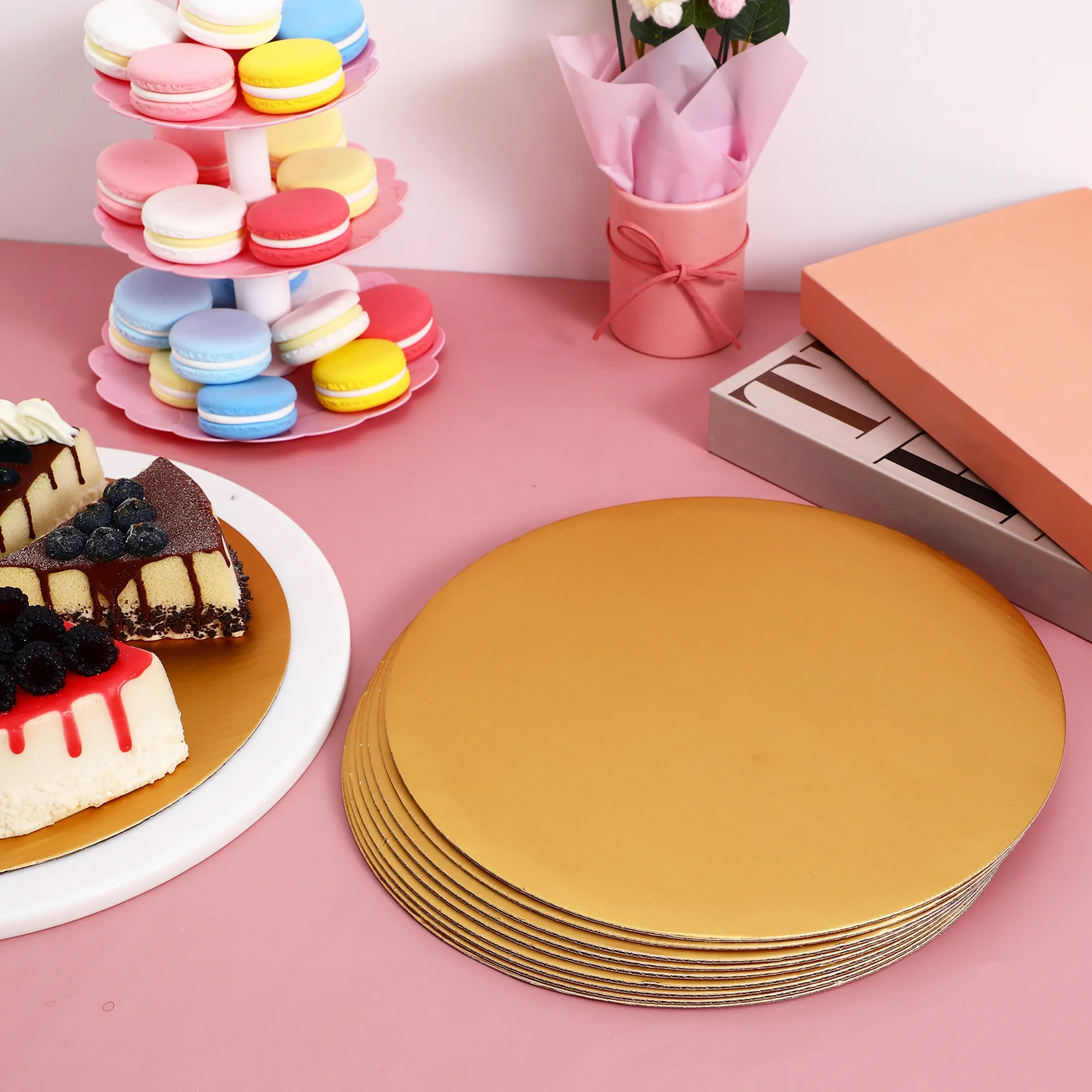 

10pcs Boards 10 Inch Round Paper Boards For Birthday Wedding Display Base Baking Accessories Cardboard Cake Rounds Cake Base