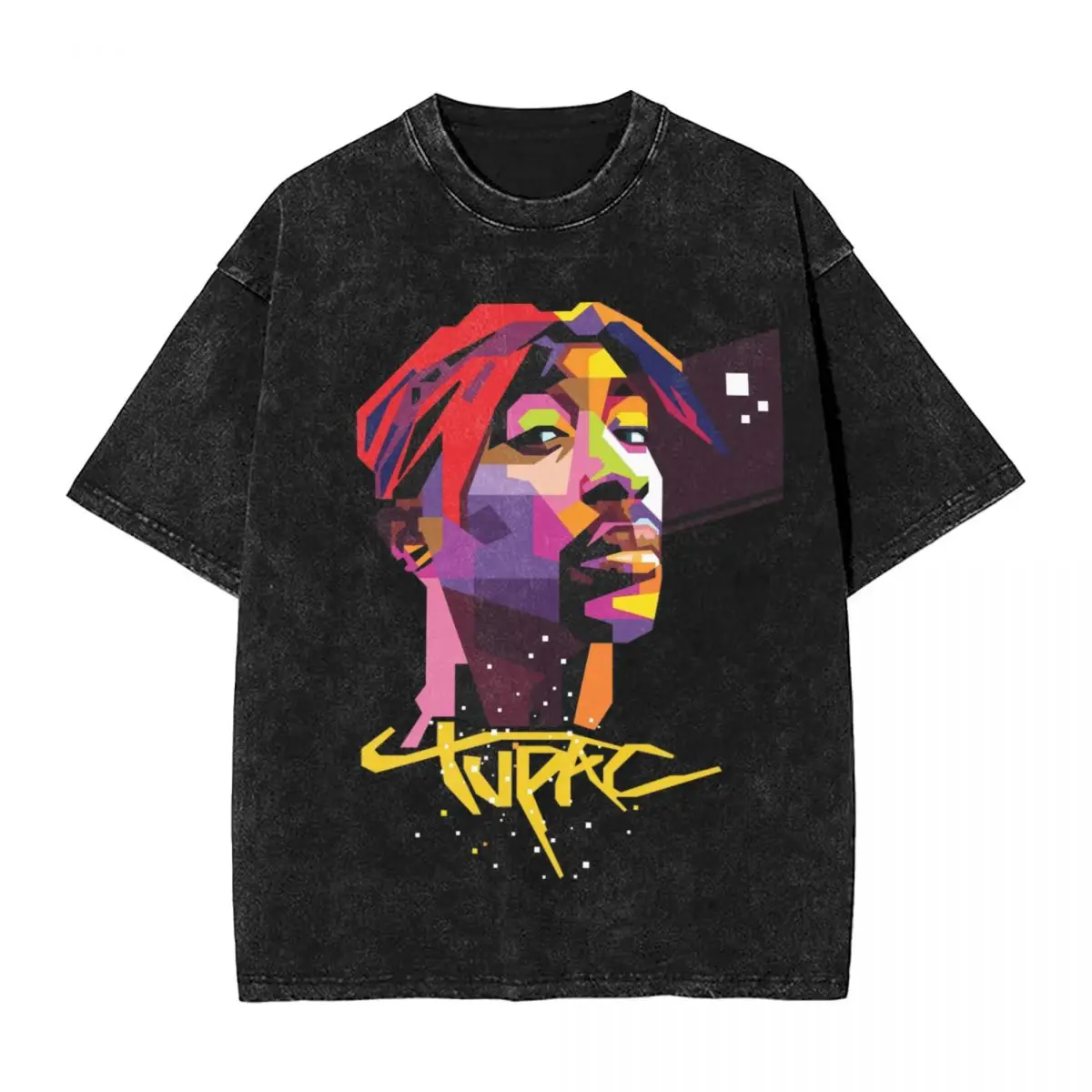 

Harajuku Cotton Tshirt Men Short Sleeve Tees Rapper Tupac Summer Cotton Loose Washed Tops T-Shirt Oversized Tee Shirt