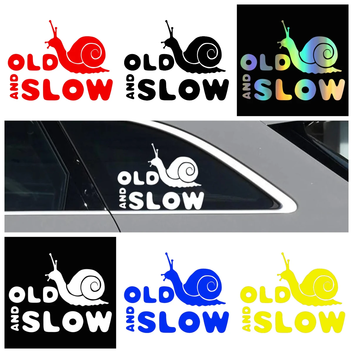 

Funny Old And Slow Car Sticker Vinyl Decal for Window Bumper Automotive Exterior Humorous Design Waterproof