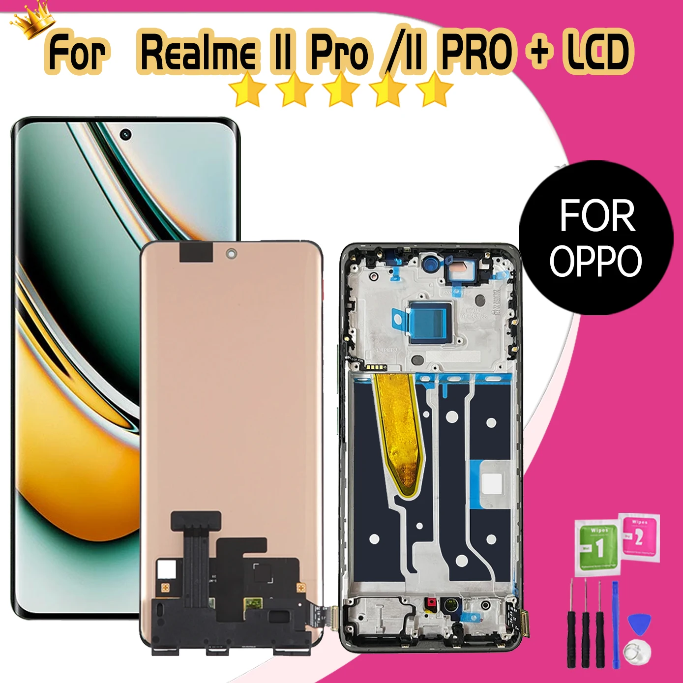 

6.7"AMOLED For Oppo Realme 11 Pro+ Plus RMX3740 LCD Display Touch Screen for Realme11Pro Display RMX3771 Digitizer Assembly