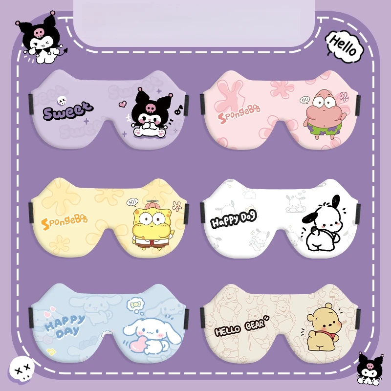 MINISO Sanrios Hello Kitty Kuromi Cinnamoroll Kawaii аниме новая детская маска для глаз мультфильм милая 3D маска для сна для глаз снимает усталость