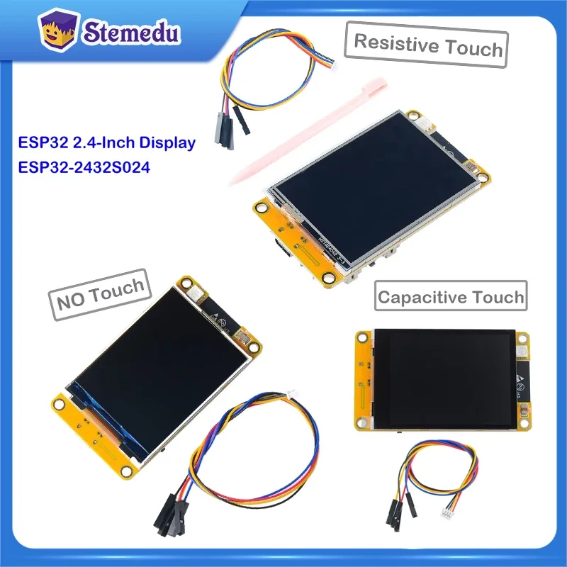 

New 2.4 inch ESP32 Display WiFi+BT ESP32-WROOM-32 Module ESP32-2432S024 240X320 ILI9341 Driver 2.4" Touch Screen for Arduino IoT