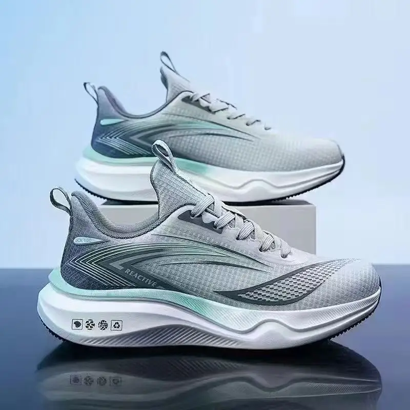 Running Shoes Men Lightweight Mesh Anti-slip Wear-resistant Casual Shoes Men Lace-up Sports Breathable Shoes Men