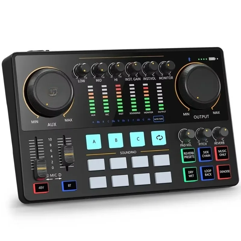 Mixer Podcast Equipment Audio Interface Studio Sound Card