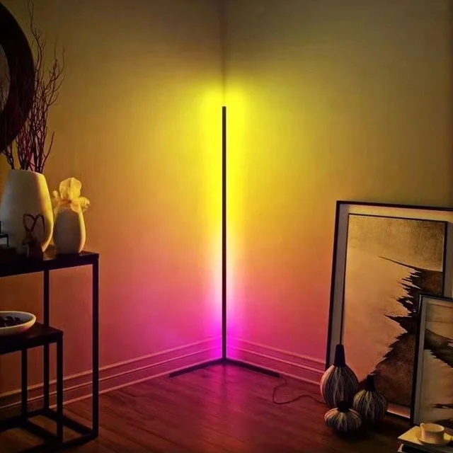 

New RGB smart Floor Lamp Standing Corner Lighting Simple LED Rod Floor Lamps For Living Room Bedroom Changing Atmosphere Light