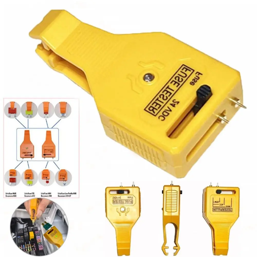 New Universal Car Fuse Tester Puller with LED Indicator Light Plastic Auto Checker Easy to Use Removal Tool for Car Fuse