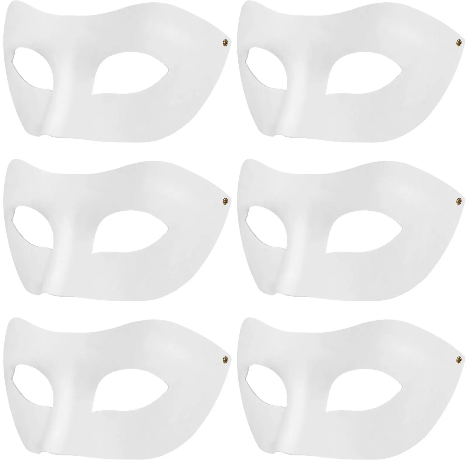 15 Pcs Masquerade Masks Unpainted DIY Blank Mask Kids Party Halloween Paper Pulp White Masquerade Mask For Women Toys
