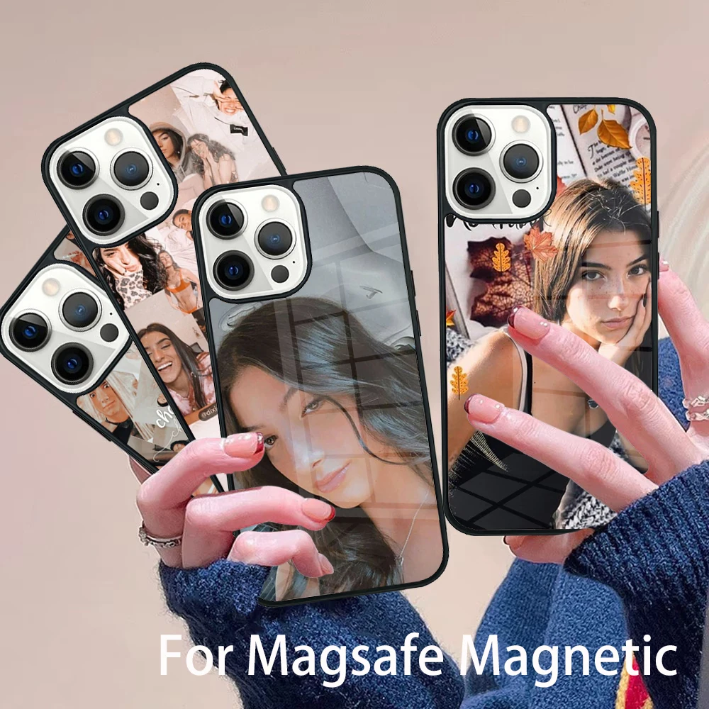 

Charli Damelio Phone Case Magesafe Magnetic Wireless Charge Cover For IPhone 16 11 12 13 14 15 Pro Max Plus Mini