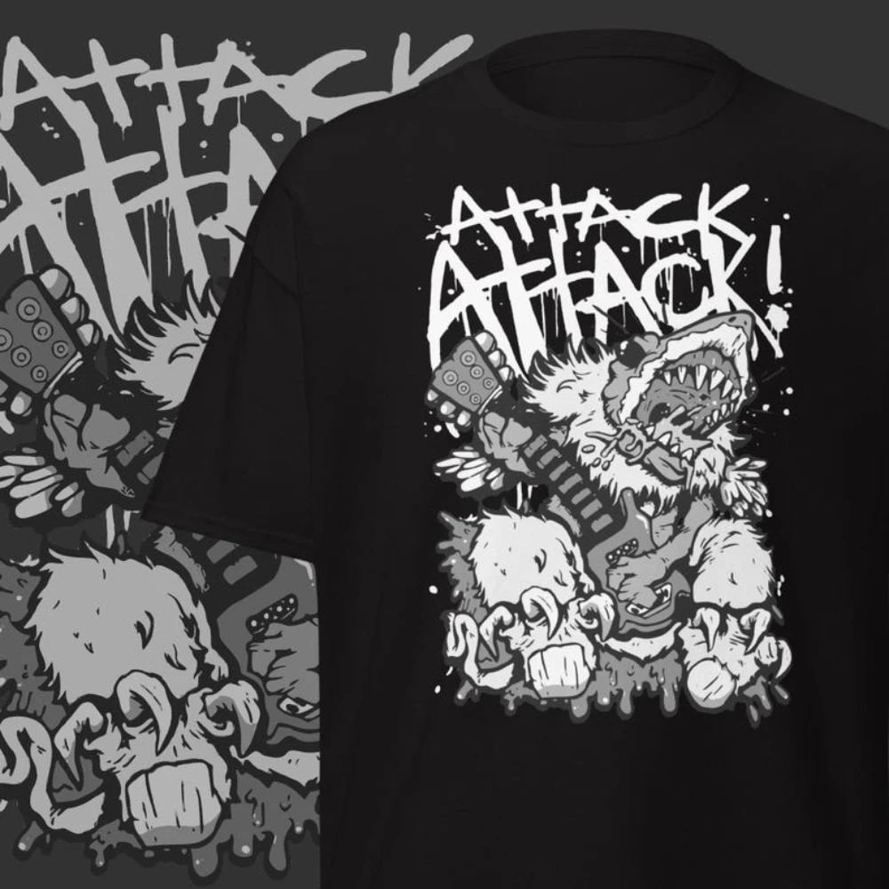 Attack Attack Metalcore Band Heavy Metal Vintage T-Shirt Damen Herren Lässige Baumwoll-Grafik-T-Shirts Erwachsene Ropa De Hombre