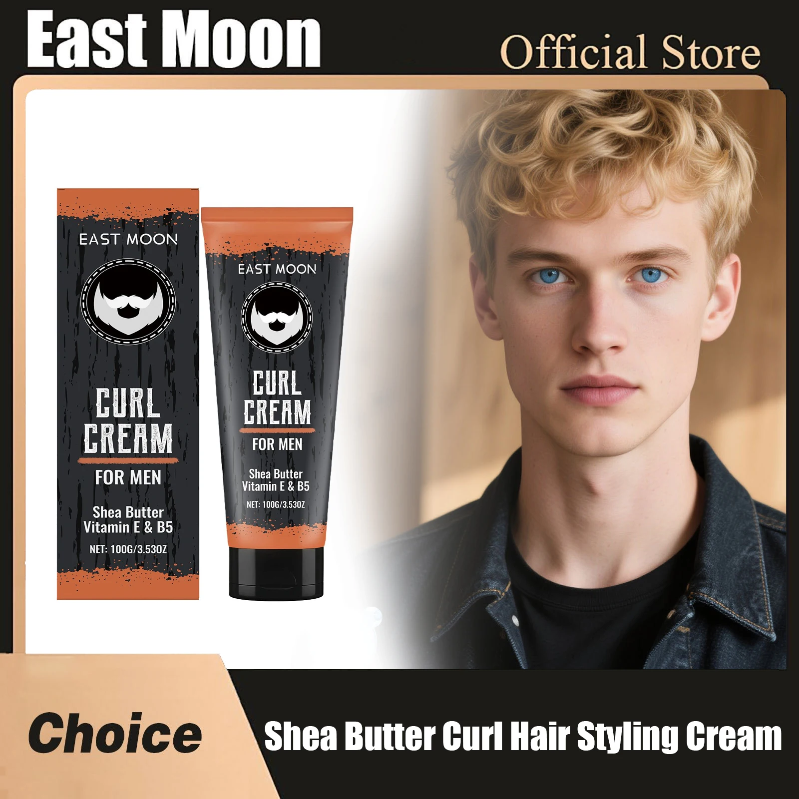 

East Moon Shea Butter Curl Hair Styling Cream For Man Non-Greasy Finished Molding Reduce Dry Edge Control Curly Hair Shaping Wax