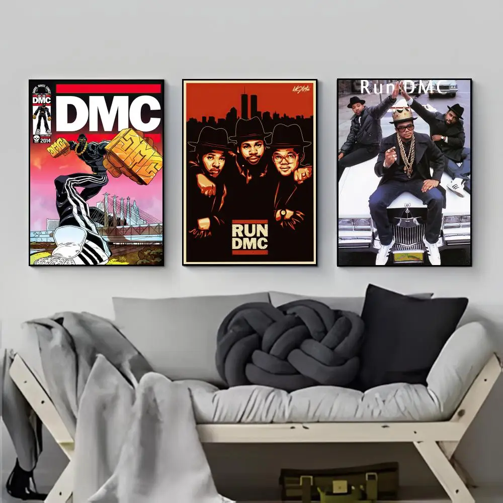 School Groundbreaking Band R-Run-D.M.C Poster Poster HD  Waterproof Wall Sticker Bar Living Room Decor Gift