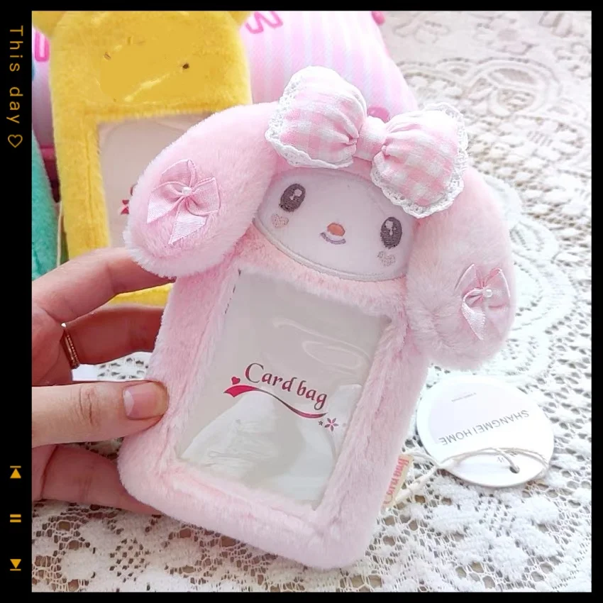 かわいいサンリオアニメ保護カバー マイメロディ キュート クロミ カードホルダー ID写真ディスプレイカードホルダー 収納バッグ キーホルダー