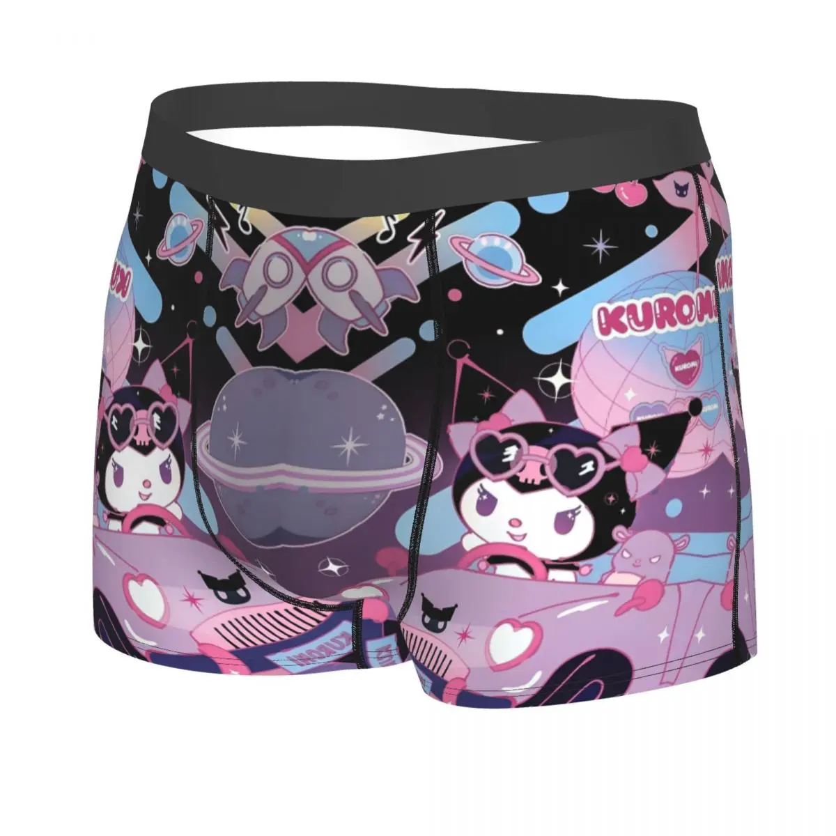 Custom Kuromi Kawaii Boxer Shorts For Homme 3D Print Cartoon Movie Underwear Panties Briefs Soft Underpants