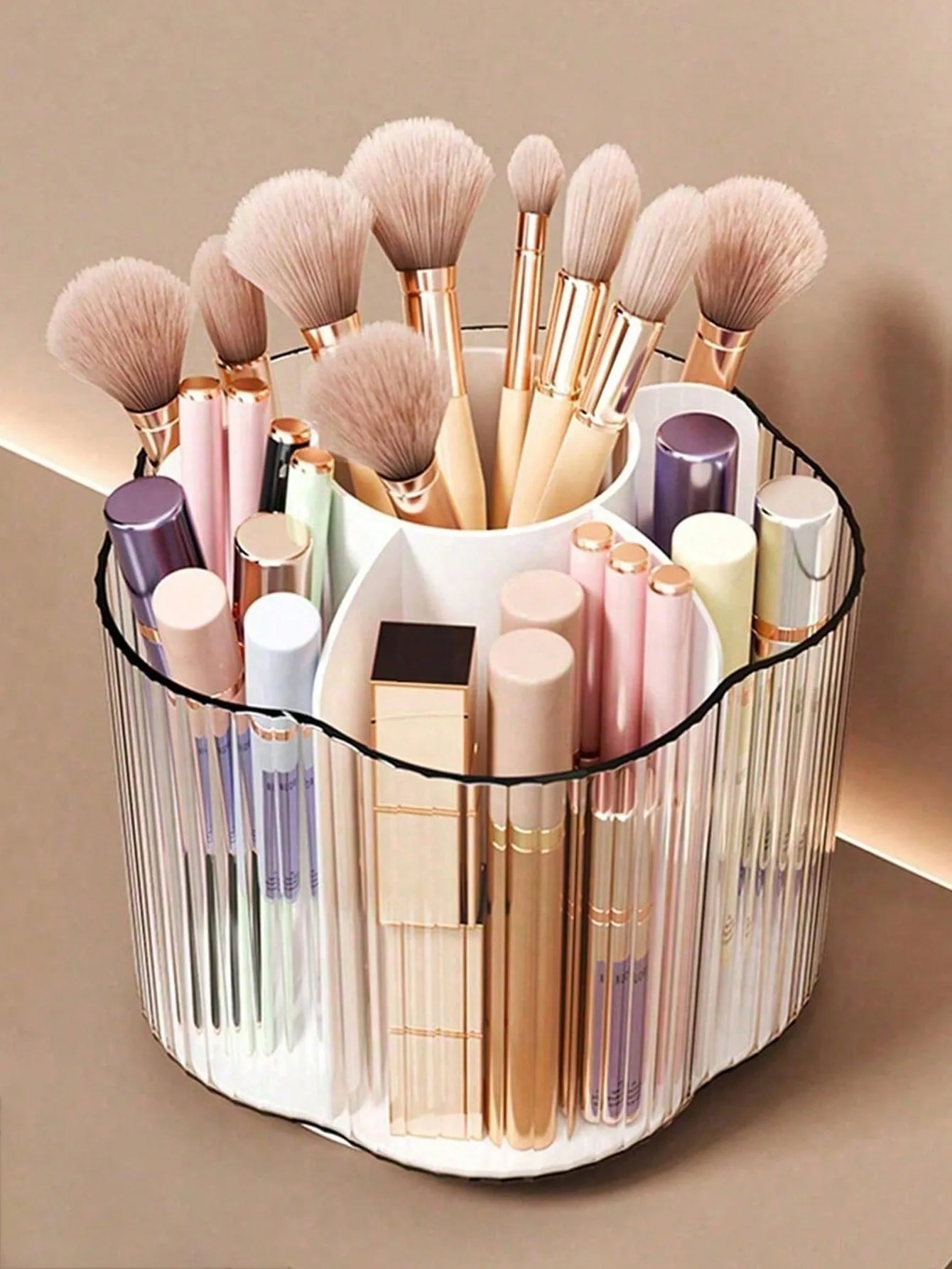 

360° Rotating Makeup Organizer - Eyeshadow Lipstick Brush Storage Holder