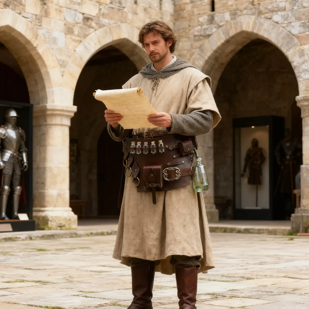 Marsupio con cintura in pelle: supporti fiscali staccabili per escursioni all'aperto, campeggio e uso quotidiano