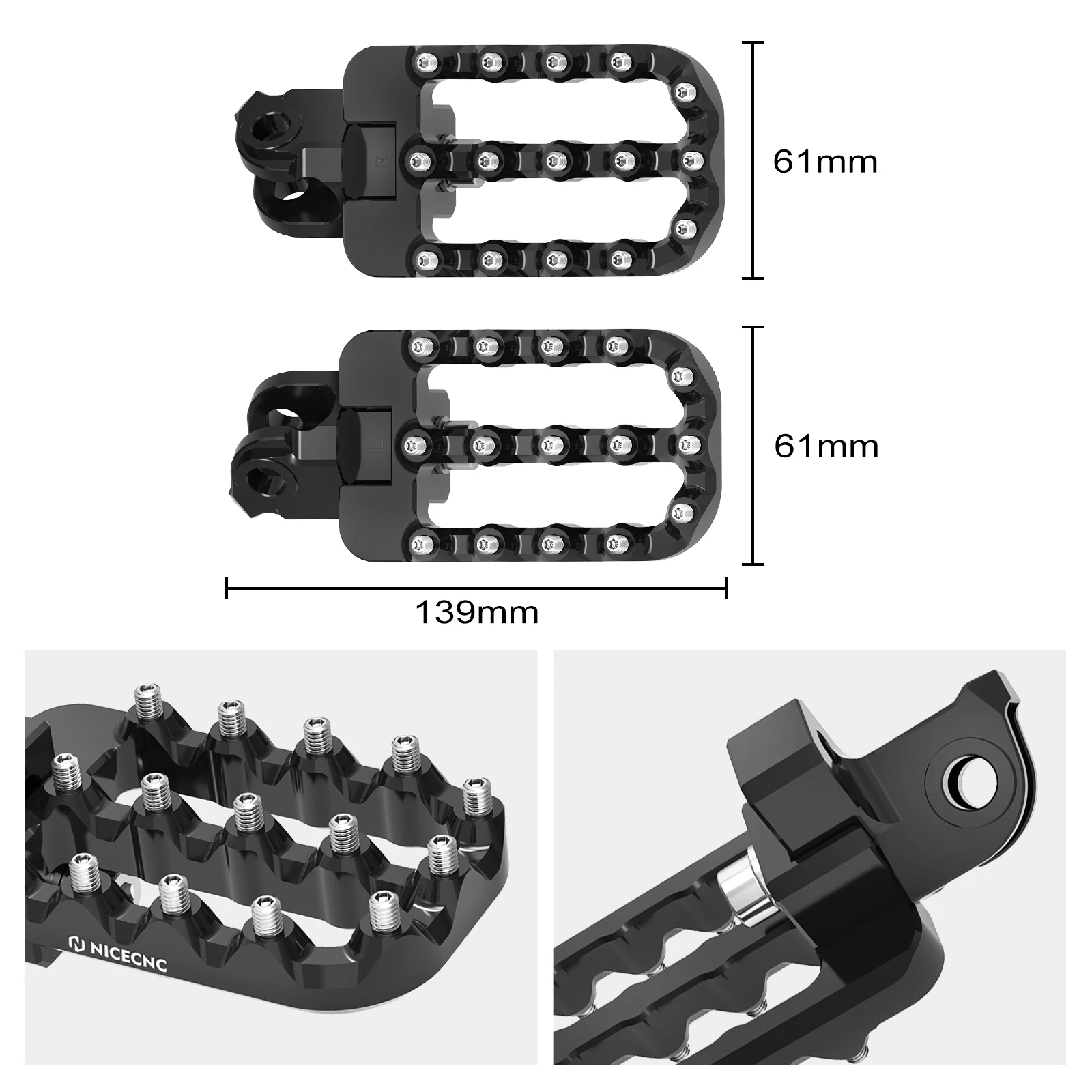 Für KTM 690 Enduro R SMCR 2008-2025 20 mm untere Fußstütze Fußraste für Husqvarna 701 Enduro Supermoto Norden 901 GasGas 700 SM/ES – Detail 3