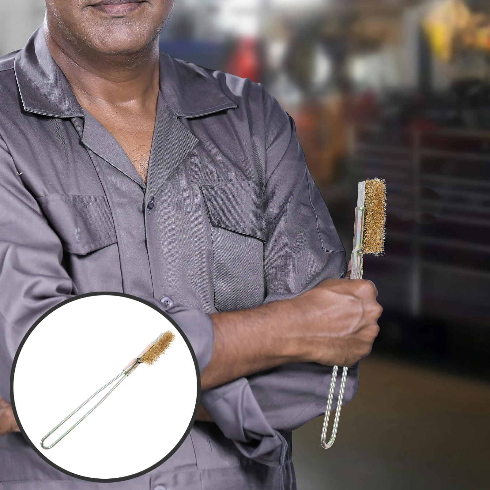 

Wire Brush Rust Removal Brush Metal Cleaning Tool For Grill Home Workshop Steel Surfaces Scrubber Broom Handle Grilling Bbq