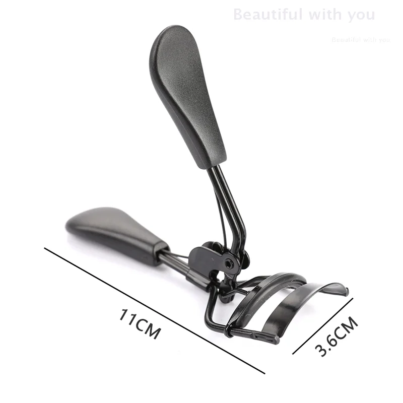 ملاقط تجعيد الرموش بمقبض منحني لا تؤذي تجعيد الرموش يدوم طويلاً #5