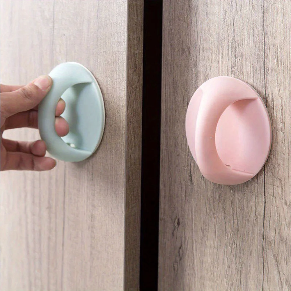 6pcs Set, Multi-role Cabinet Drawer Handle Toilet Lid Lifter Kitchen Door Drawer Non Punching Handles