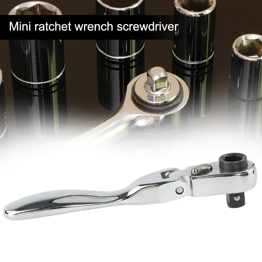 2 In 1 Mini Ratchet Wrench Double Ended Quick Socket Ratchet Wrench Rod Screwdriver Bit Tool Ratchet Handle Wrench