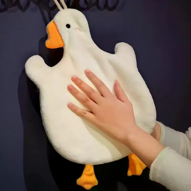 1PC Cartoon Goose Fazzoletto per le mani Appeso Asciugamano Asciugamano che assorbe l'acqua Forniture per cucina e bagno