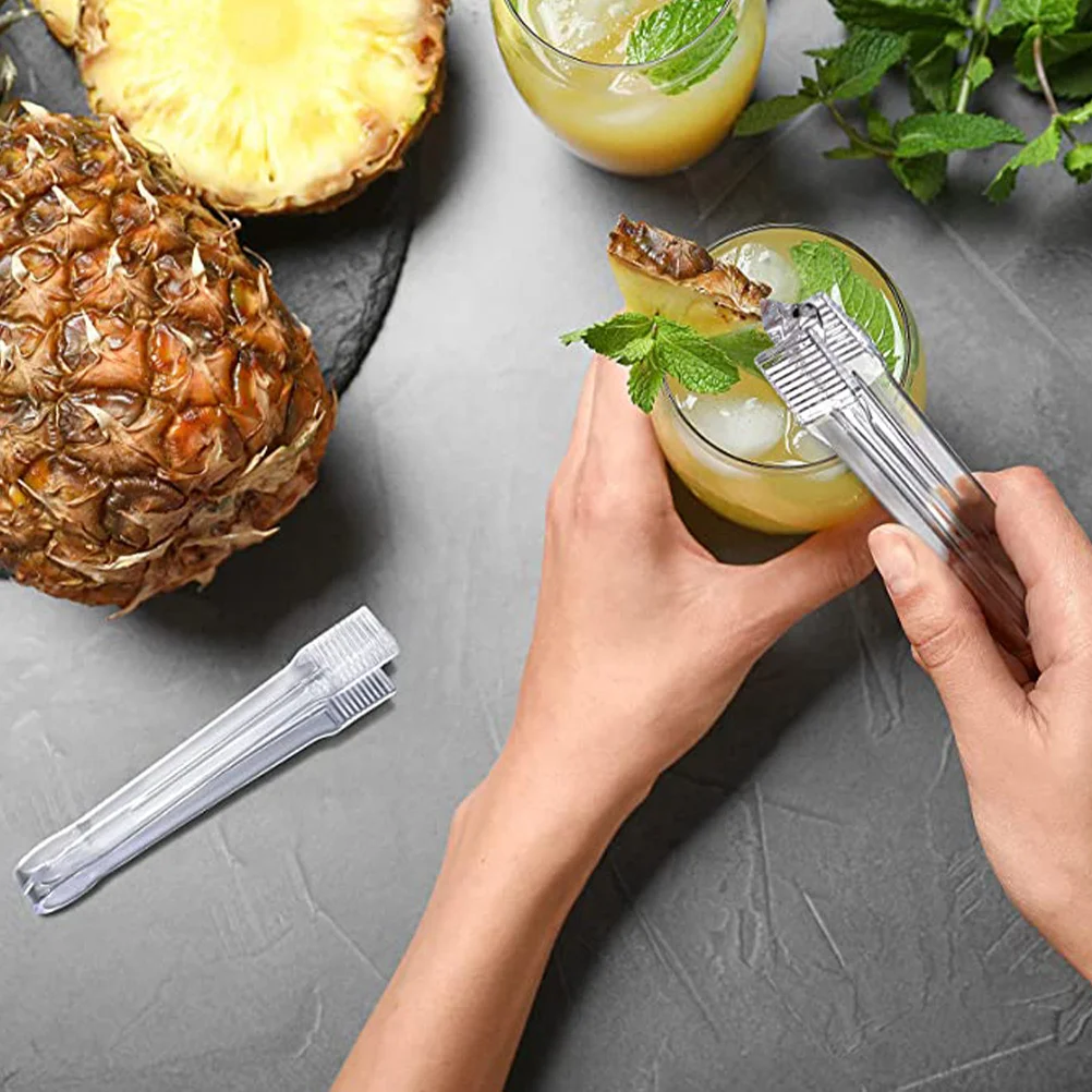 

10Pcs Acrylic Ice Cube Tongs Small Food Clips Smooth Polished Edges Sugar Tong Multipurpose Clamp for Restaurant Home