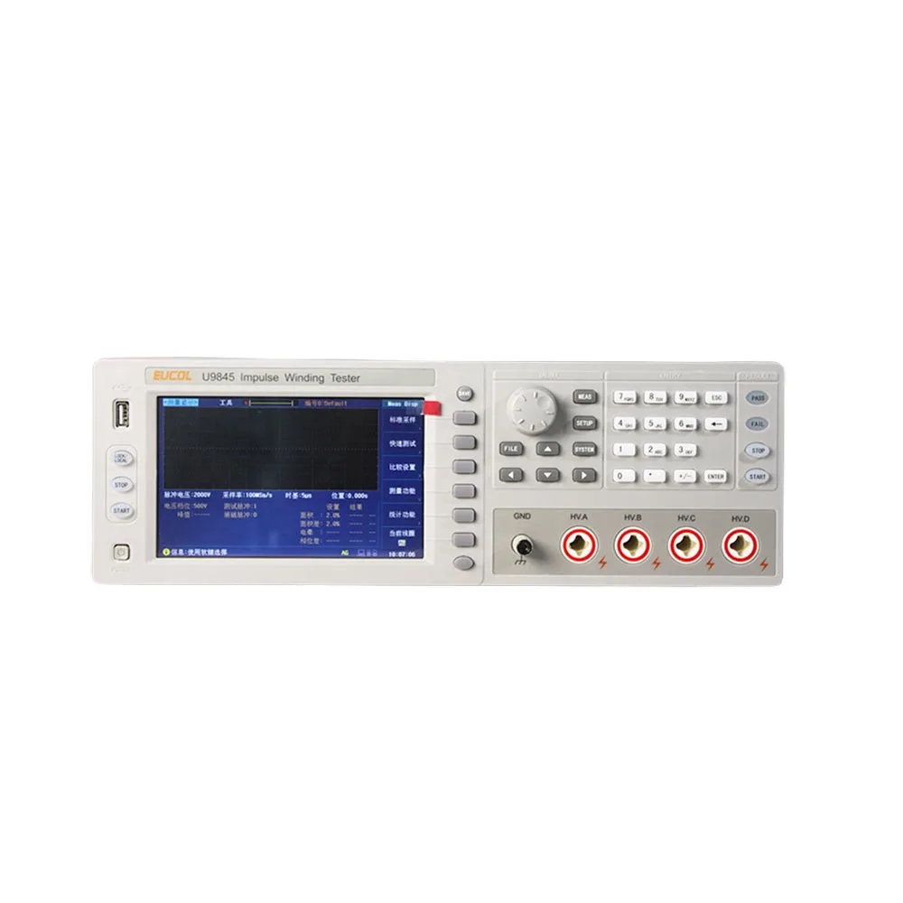U9845 7 Inch TFT Display 4  100V-5000V Impulse Winding Turns Tester Single Three Phase Motor Short Circuit Tester Meter