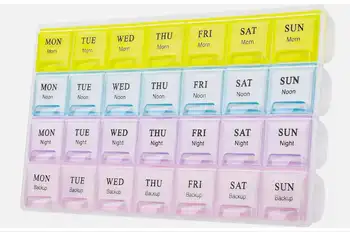 NOVINKA Vysoce kvalitní 1 ks 4 řady 28 čtverců Domácí použití Krabička na pilulky Přenosná cestovní pouzdra Organizér na pilulky Úložný prostor Tablety Vitamín 6 nejlepší prodej roztomilá krabička na léky - №5