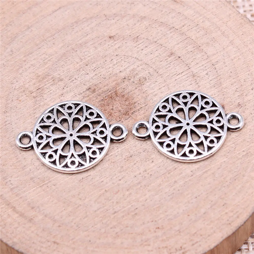 Decoration Flower Of Life Connector Charms Supplies For Jewelry 21x14mm 20pcs