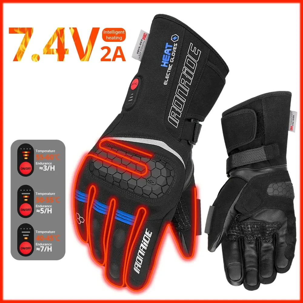 Motor Winter Verwarmde Handschoenen Thermische Sneeuwrijden Verwarmingshandschoenen voor Heren Dames Winddicht Warm Touchscreen Koud Weer Uitrusting