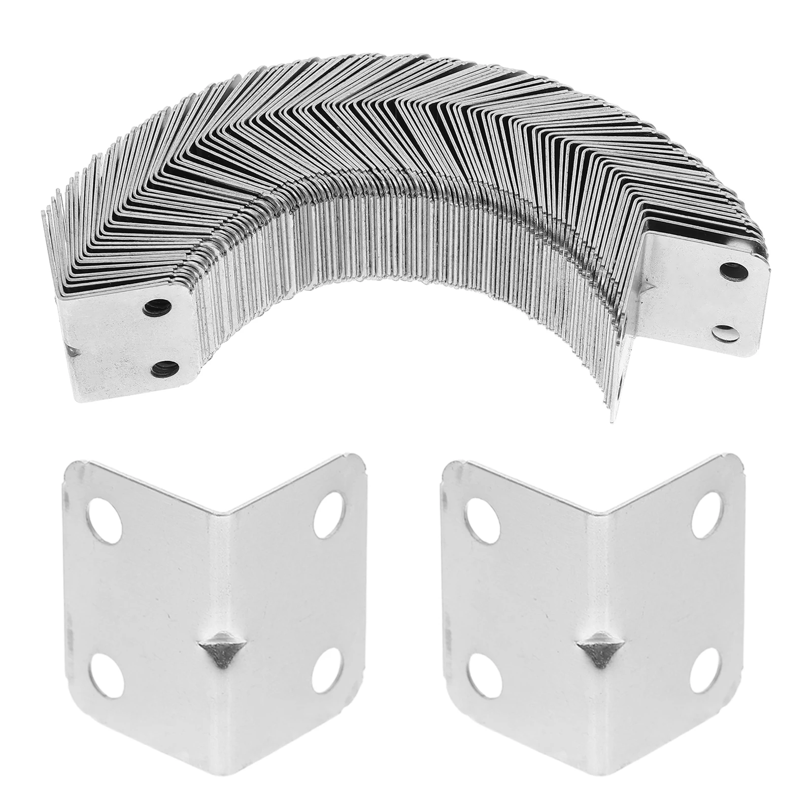 

100 Pcs Right Angle Fixed Connector Brace for Joining Furniture Corner Braces Metal