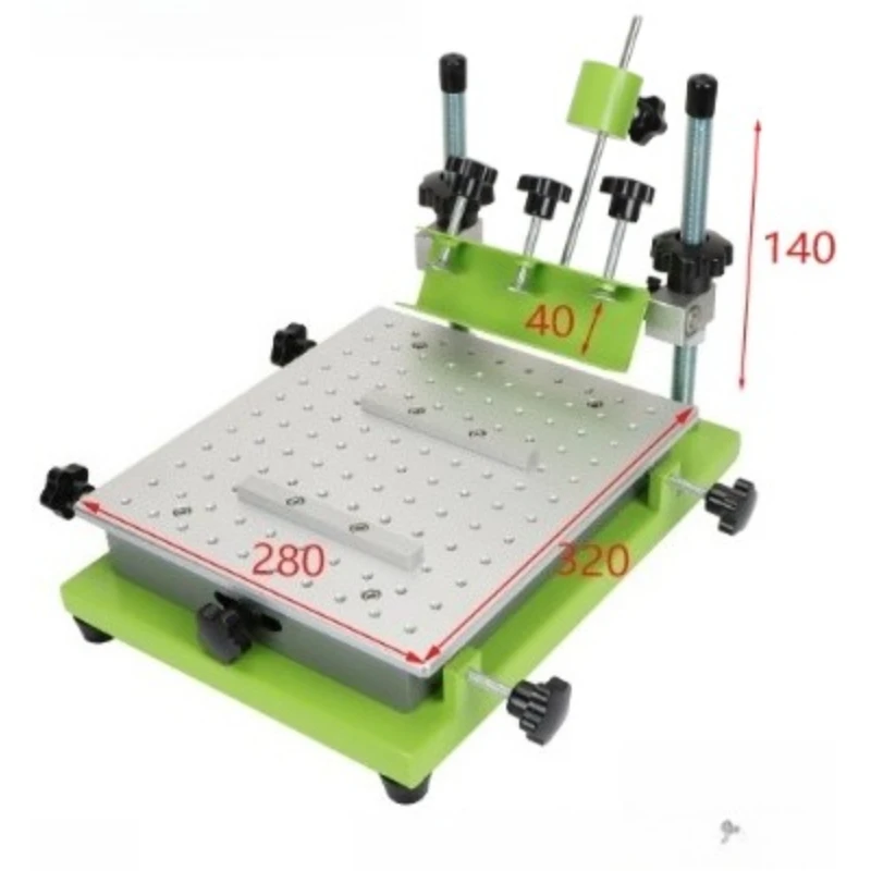 28x32cm Handmatige zeefdrukmachine Platte printermachine met zuiggat voor kleding SMT Soldeerpasta PCB printplaat