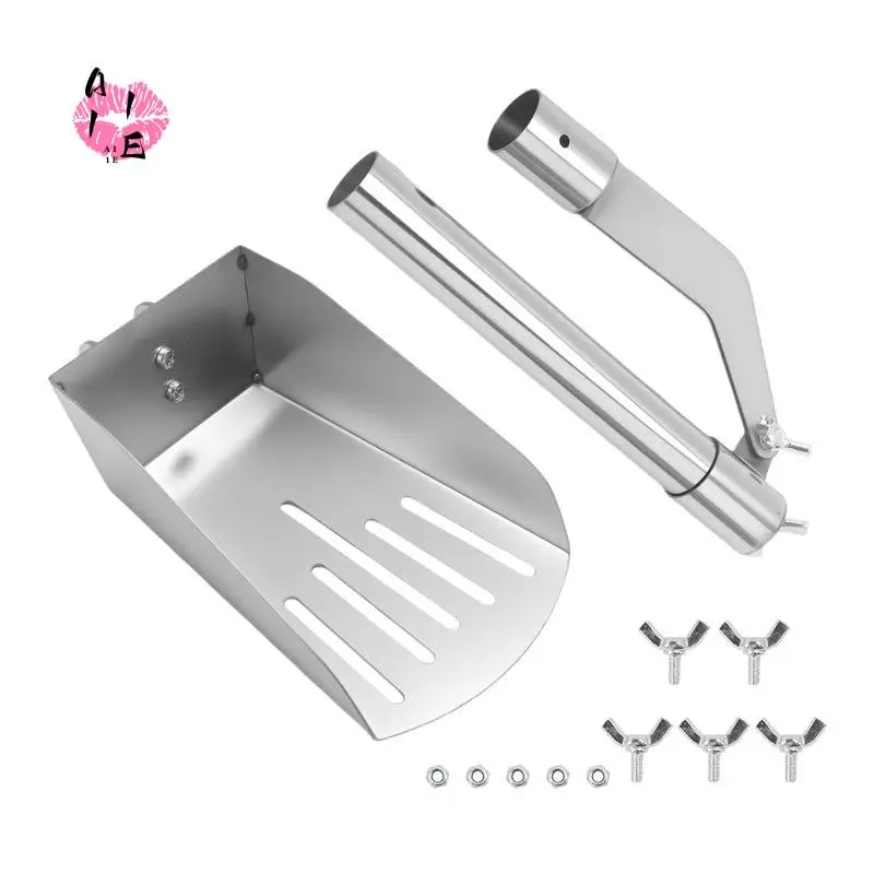 A11E-Gutter Scoop Leaf Cleaning Spoon Stainless Steel Cleaner Portable Roof Gutter Tool Gutter Cleaning Shovel Leaves Dirt