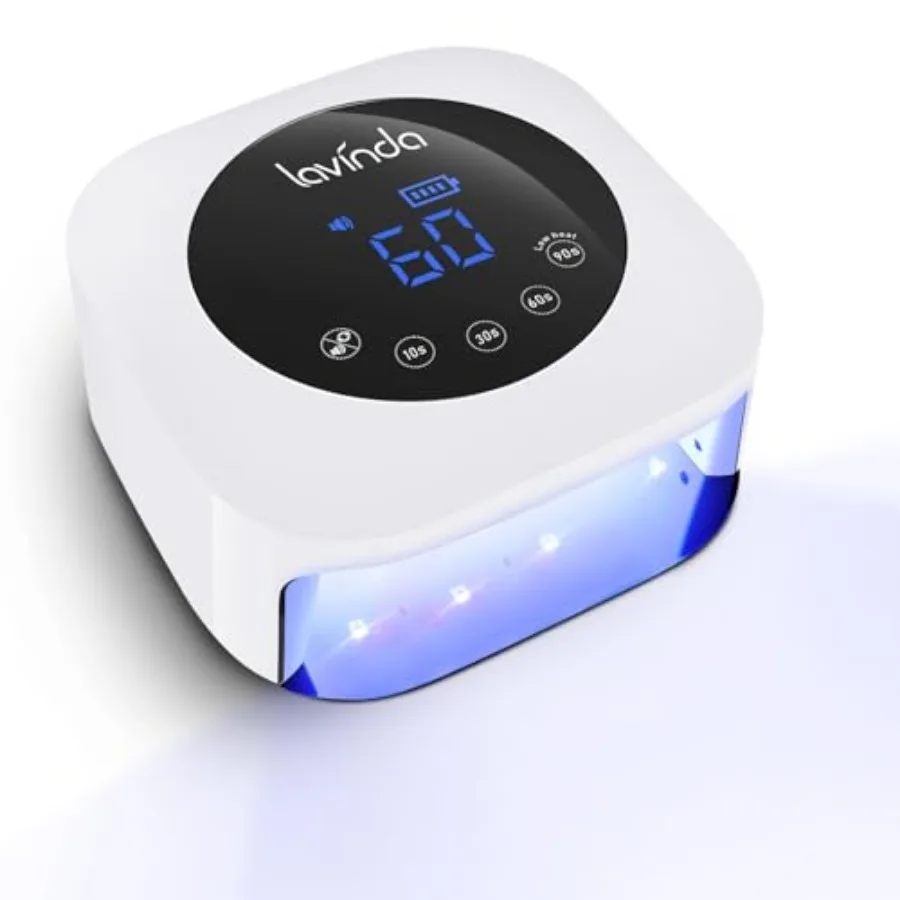 

UV LED Nail Lamp, Cordless Nail Lamp 54W Rechargeable Nail Dryer Gel Polish Light with Large LCD Display, Professional Gel Curi