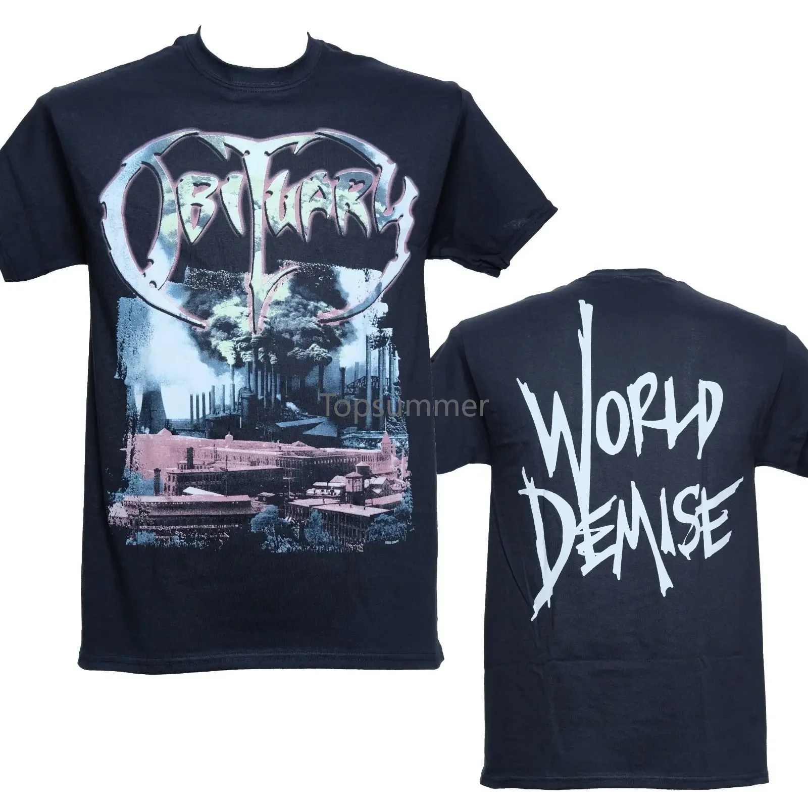 Obituary World Demise 라이선스 티셔츠, S M L Xl O넥 패션, 캐주얼 고품질 프린트 티셔츠, 신상