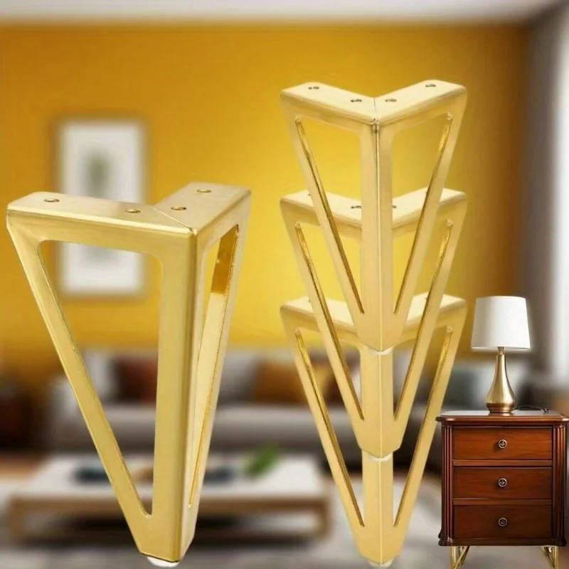 

Golden Furniture Legs 4pcs Modern Metal Furniture Feet with Floor Protectors Heavy Duty Table Dresser Legs for Cabinet Sofa Feet